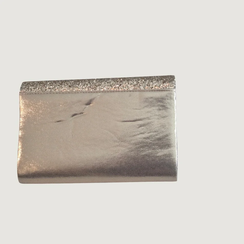 Champagne Gold Glitter‎ Envelope Clutch Chain Strap Evening Bag